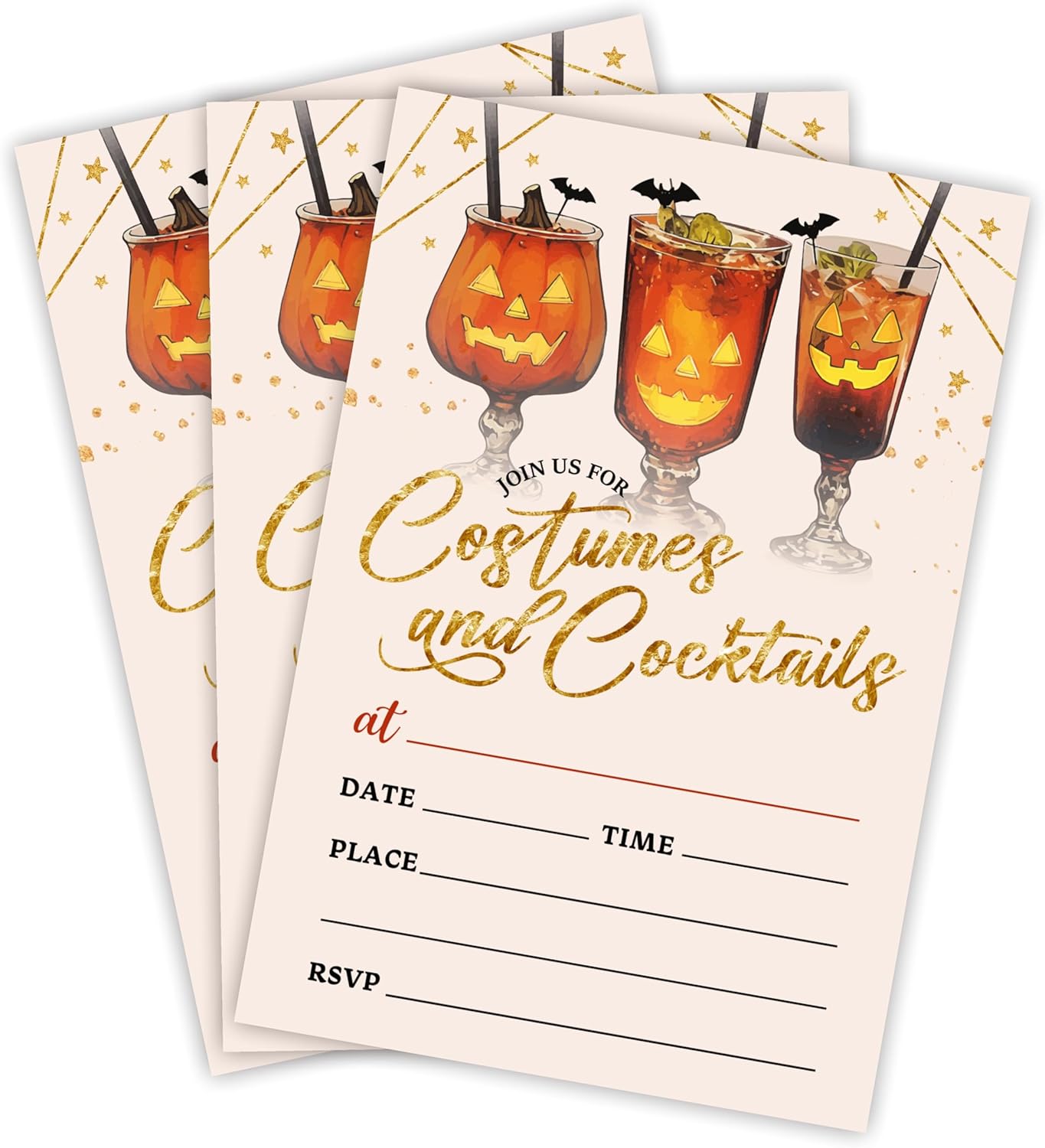 EXW Halloween Costume Party Invitations With Envelopes