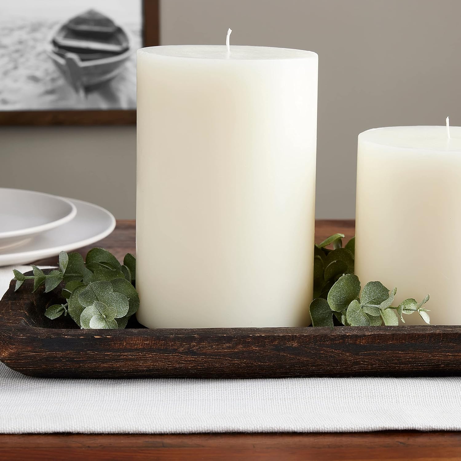 12 Pack Ivory Pillar Candles 4 x 6 Inches