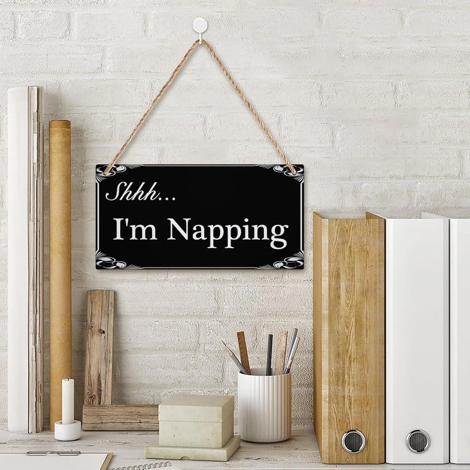 Shhh Im Napping Hanging Sign Decor Wooden 12x6