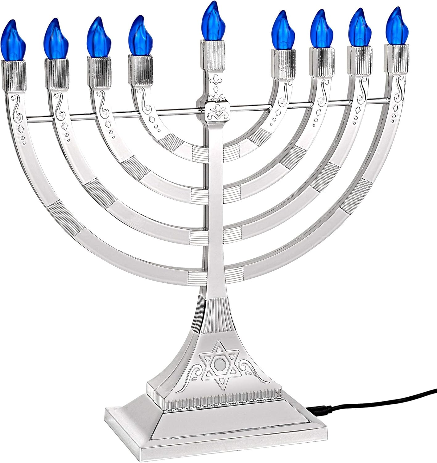 Zion Judaica 12 Inch Chanukah Menorah LED USB Powered