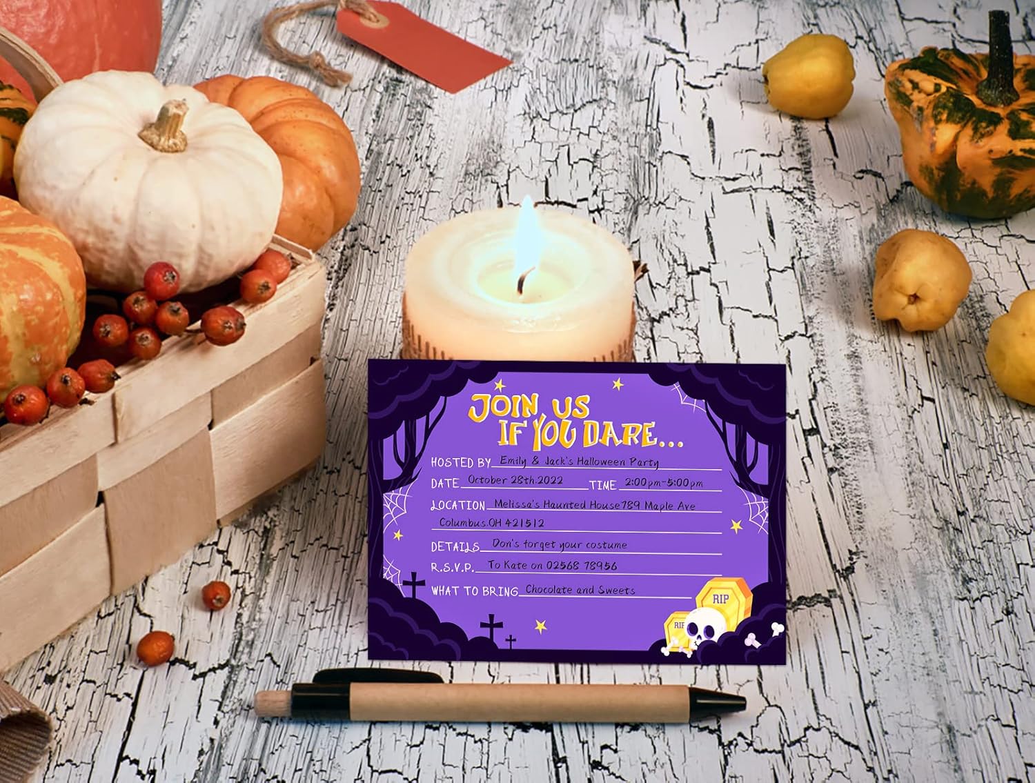 FaCraft Halloween Party Invitations 12pcs with Envelopes