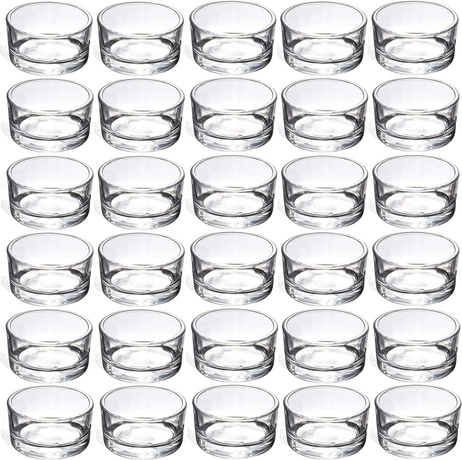 GOLDEAL 30 PCS Clear Glass Tea Light Holders