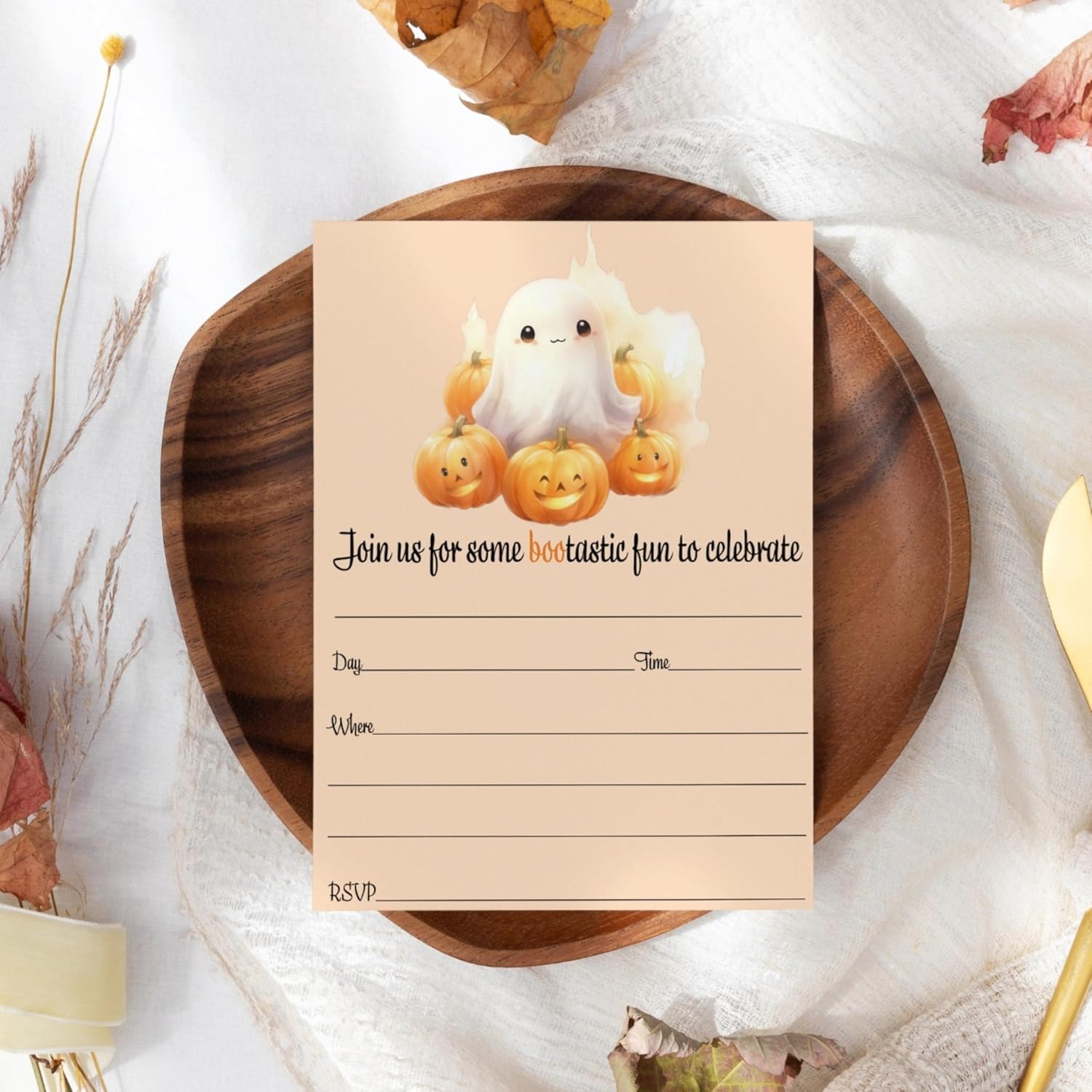 Boo Bash Halloween Invites with Envelopes 25 Guests