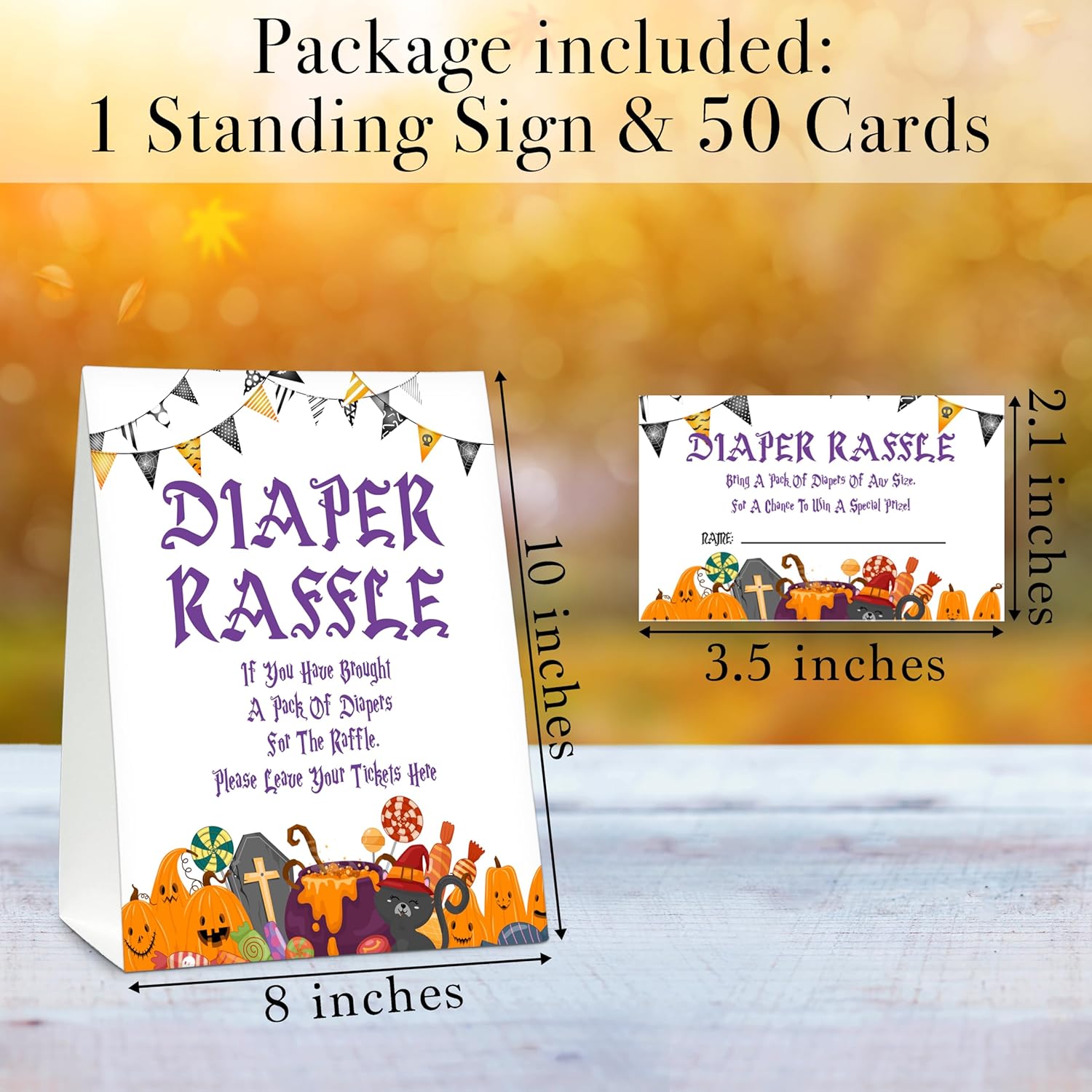 Halloween Diaper Raffle Game Sign And Tickets