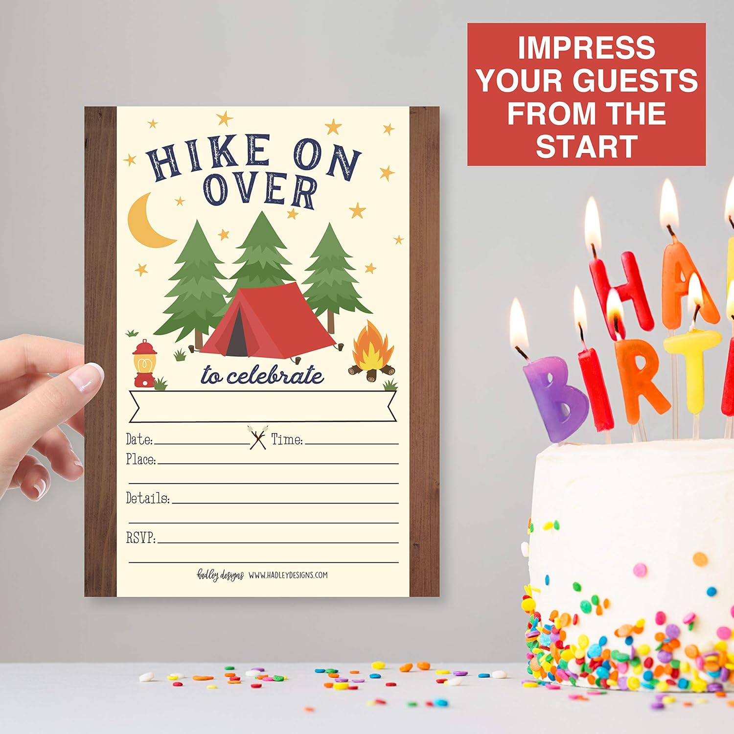 Hadley Designs 25 Camping Birthday Invitations