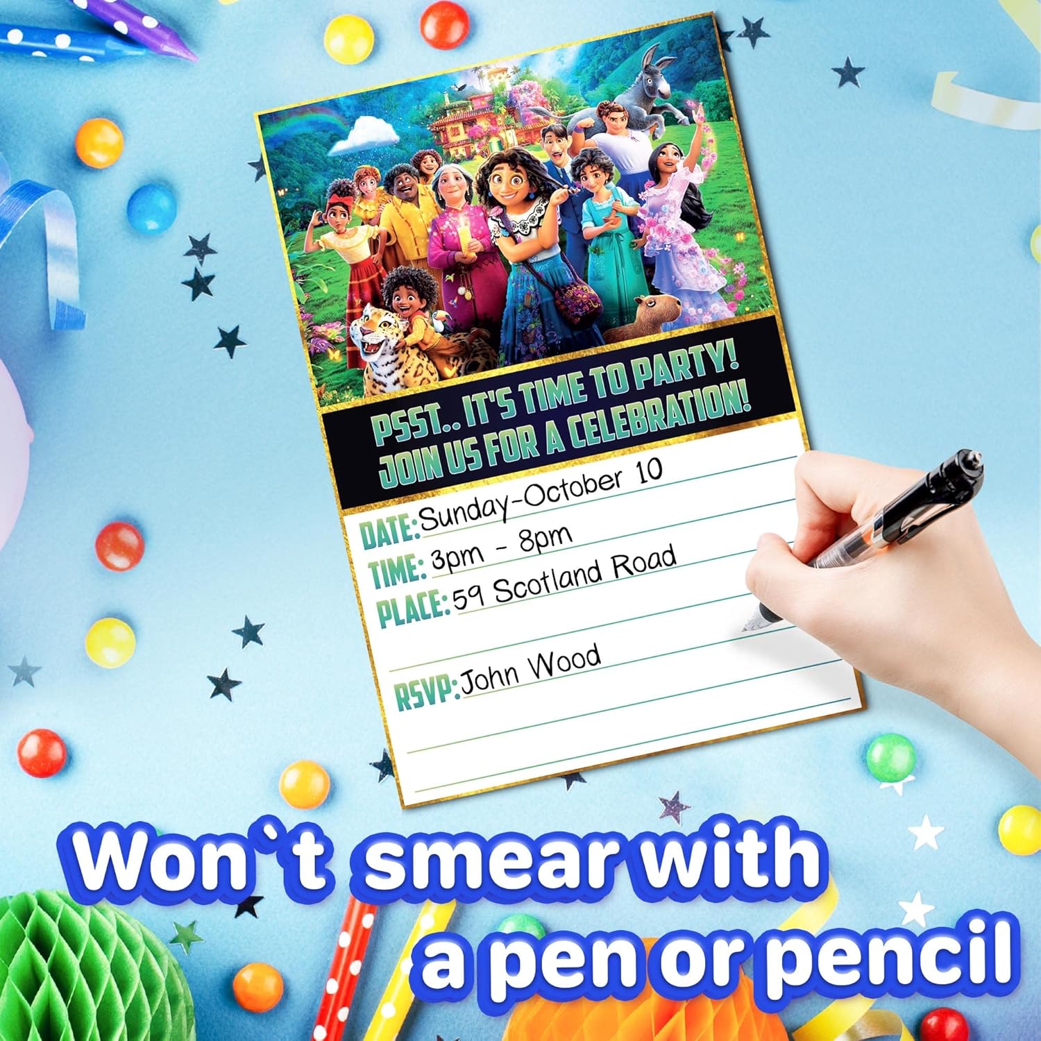 20 Piece Magical Family Birthday Invite Set - Lightweight Vibrant Easy to Fill