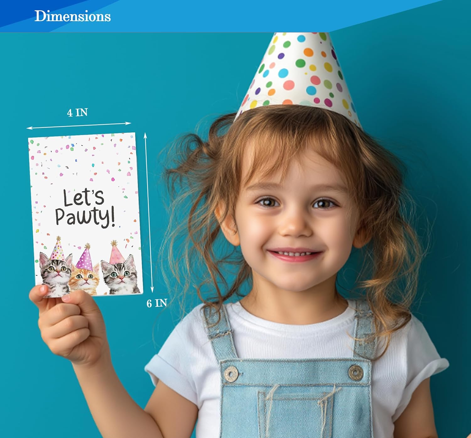 Cat Birthday Invitations 4x6 Inches 30 Sets with Envelopes
