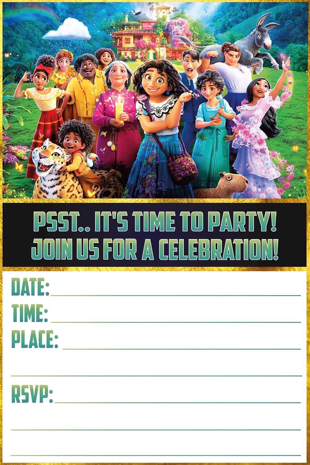20 Piece Magical Family Birthday Invite Set - Lightweight Vibrant Easy to Fill