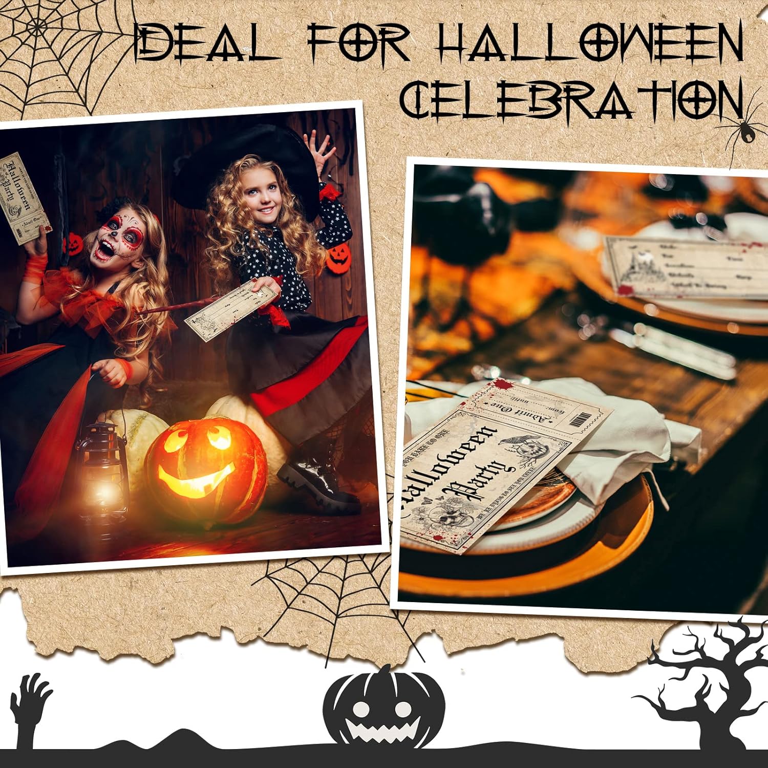 Geelin Halloween Party Invitations 30 Pcs with Envelopes