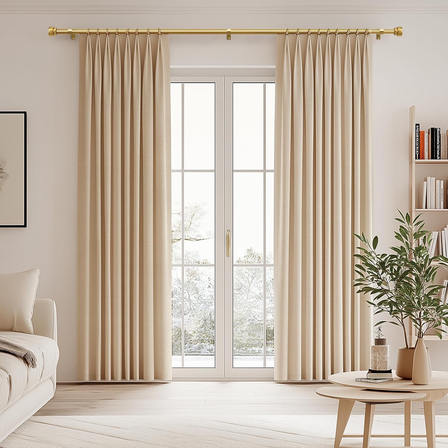 Modern Gold Curtain Rod with Solid Metal Finials 1 Diameter