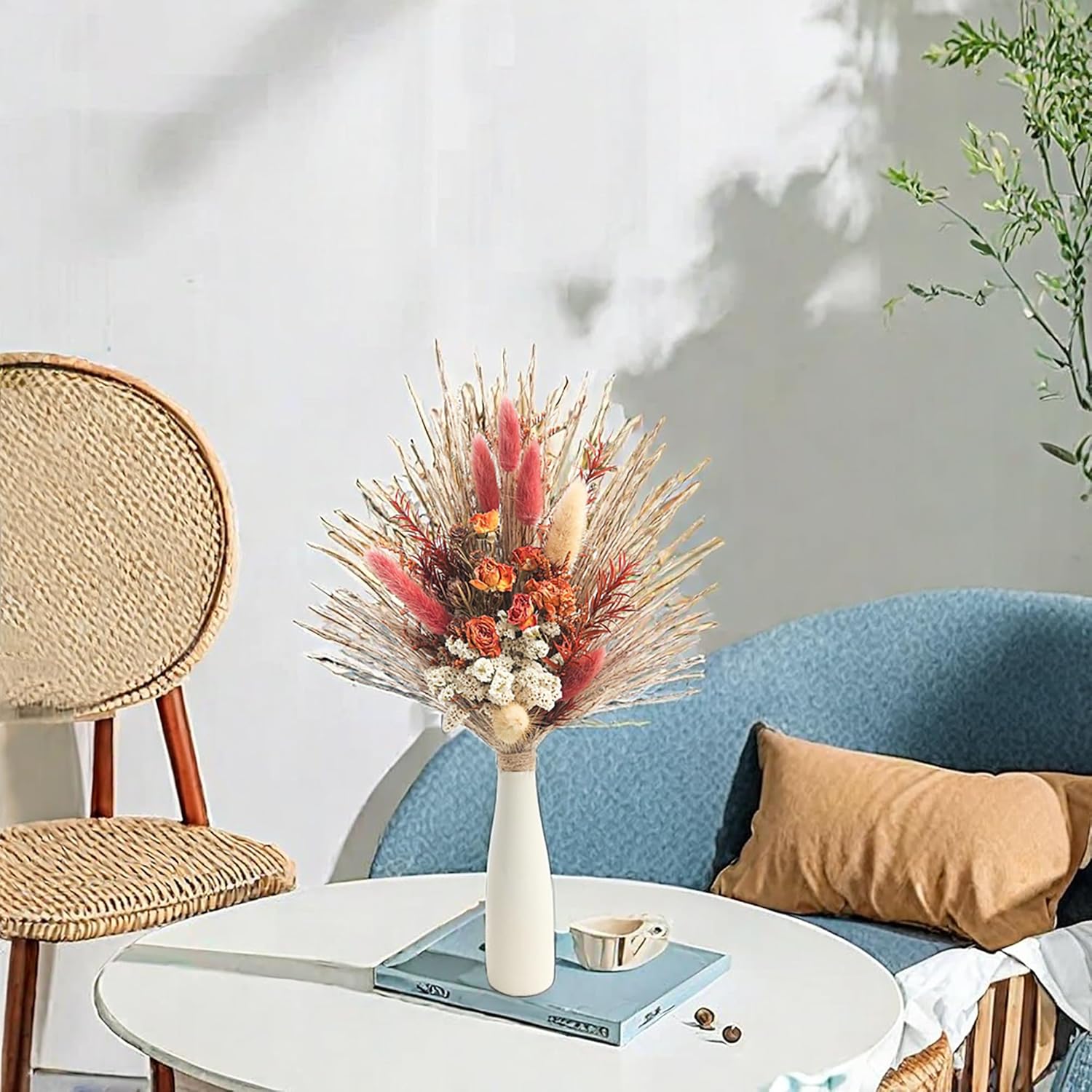 Xins Convey Dried Flower Bouquet with Vase