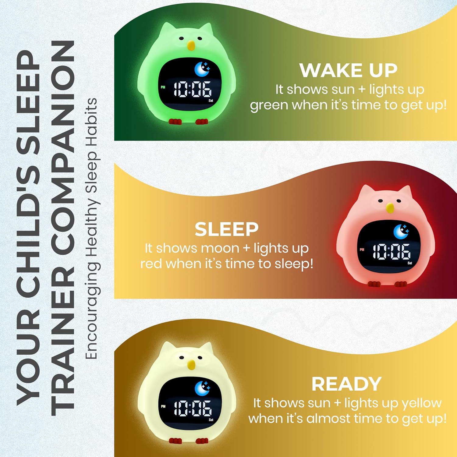 Bumble Bright Kids Alarm Clock with Nightlight and Sound