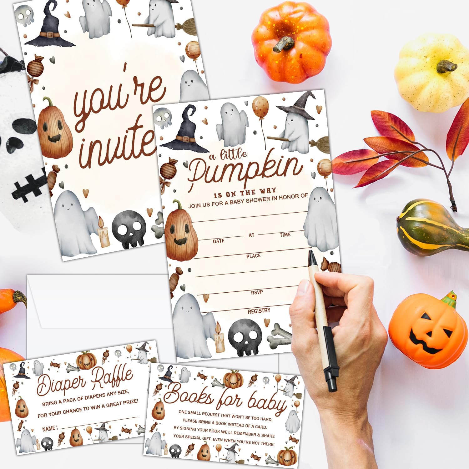 Deluxe Baby Shower Invitations 25 Set Halloween Party Invites