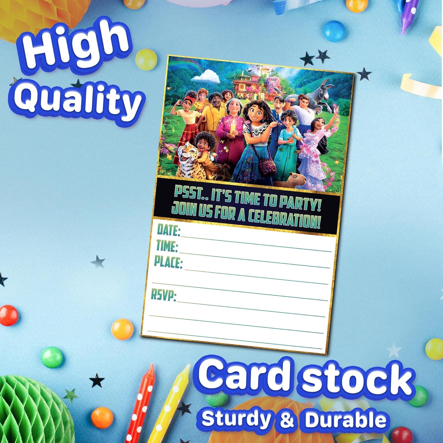 20 Piece Magical Family Birthday Invite Set - Lightweight Vibrant Easy to Fill