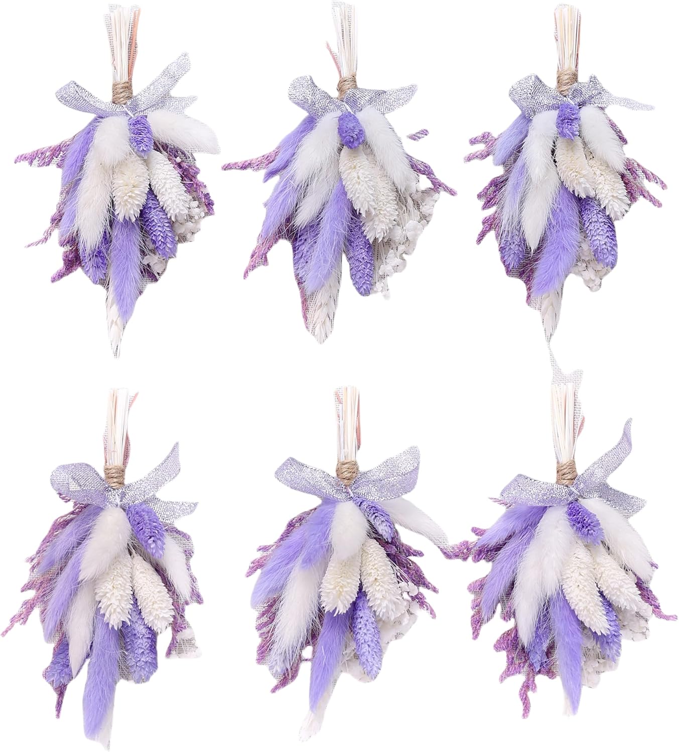 Purple Mini Dried Flower Bouquet Pack of 6