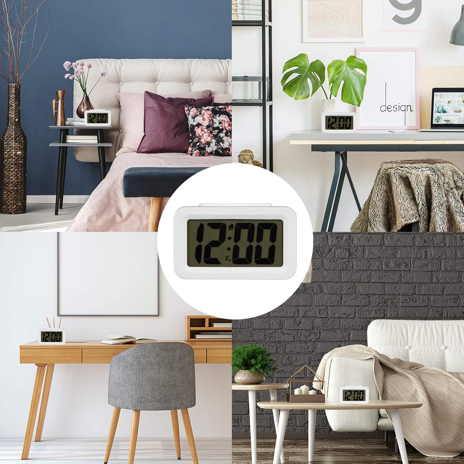 Hense Mute Luminous Alarm Clock with Adjustable Light HA35