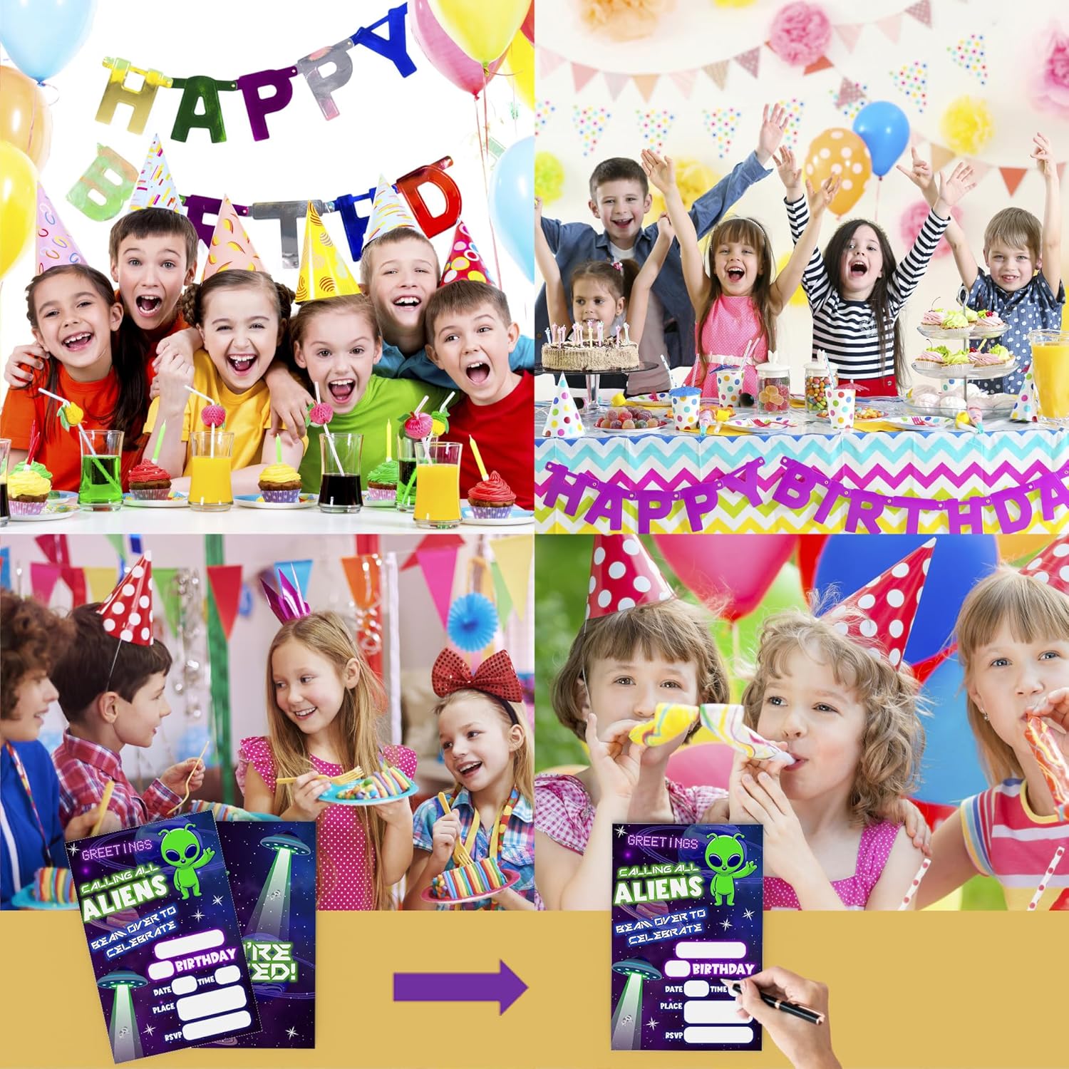 Space Aliens Birthday Invitations With Envelopes 20 Piece