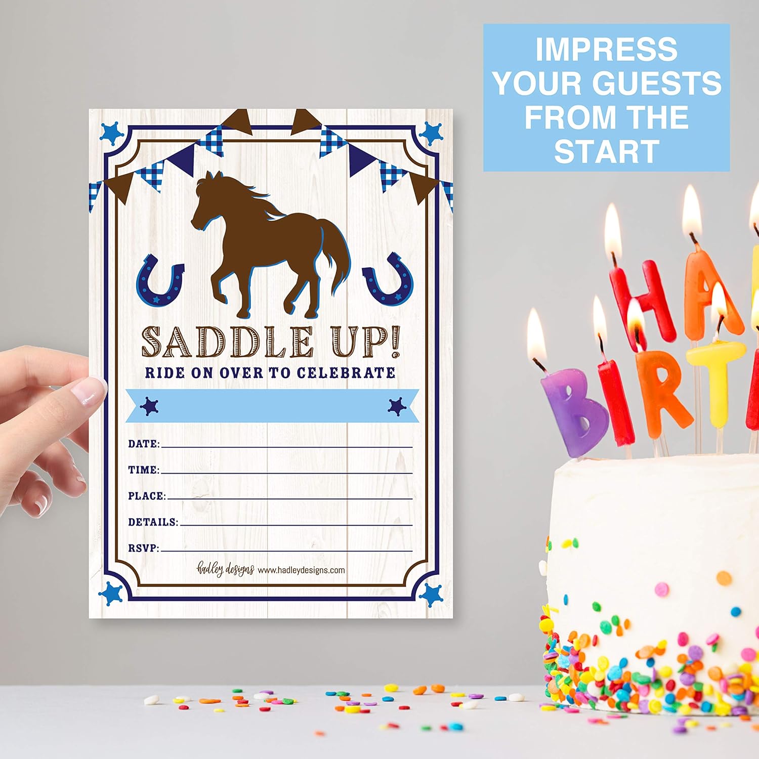 Hadley Designs Pony Barn Birthday Invite Card