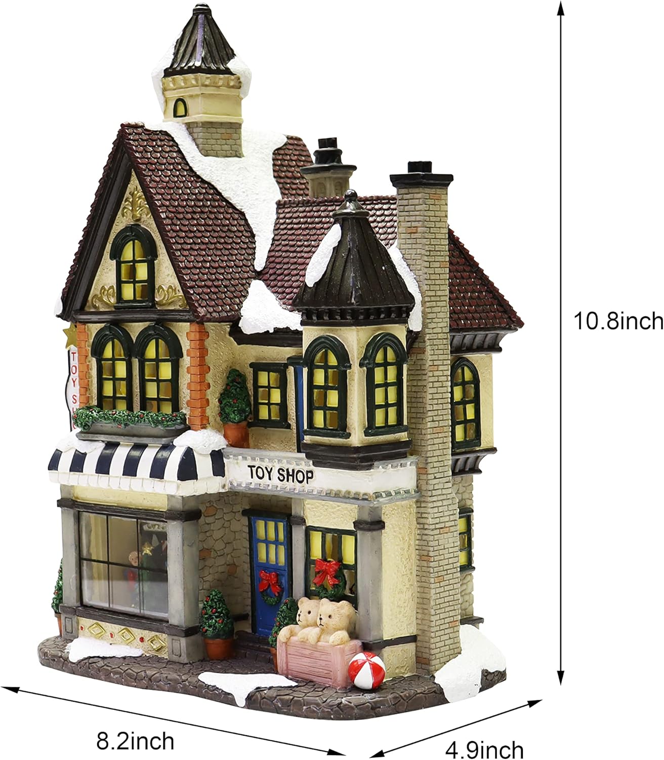 Moments in Time 108 Incher Resin Christmas Village Building with LED Lights