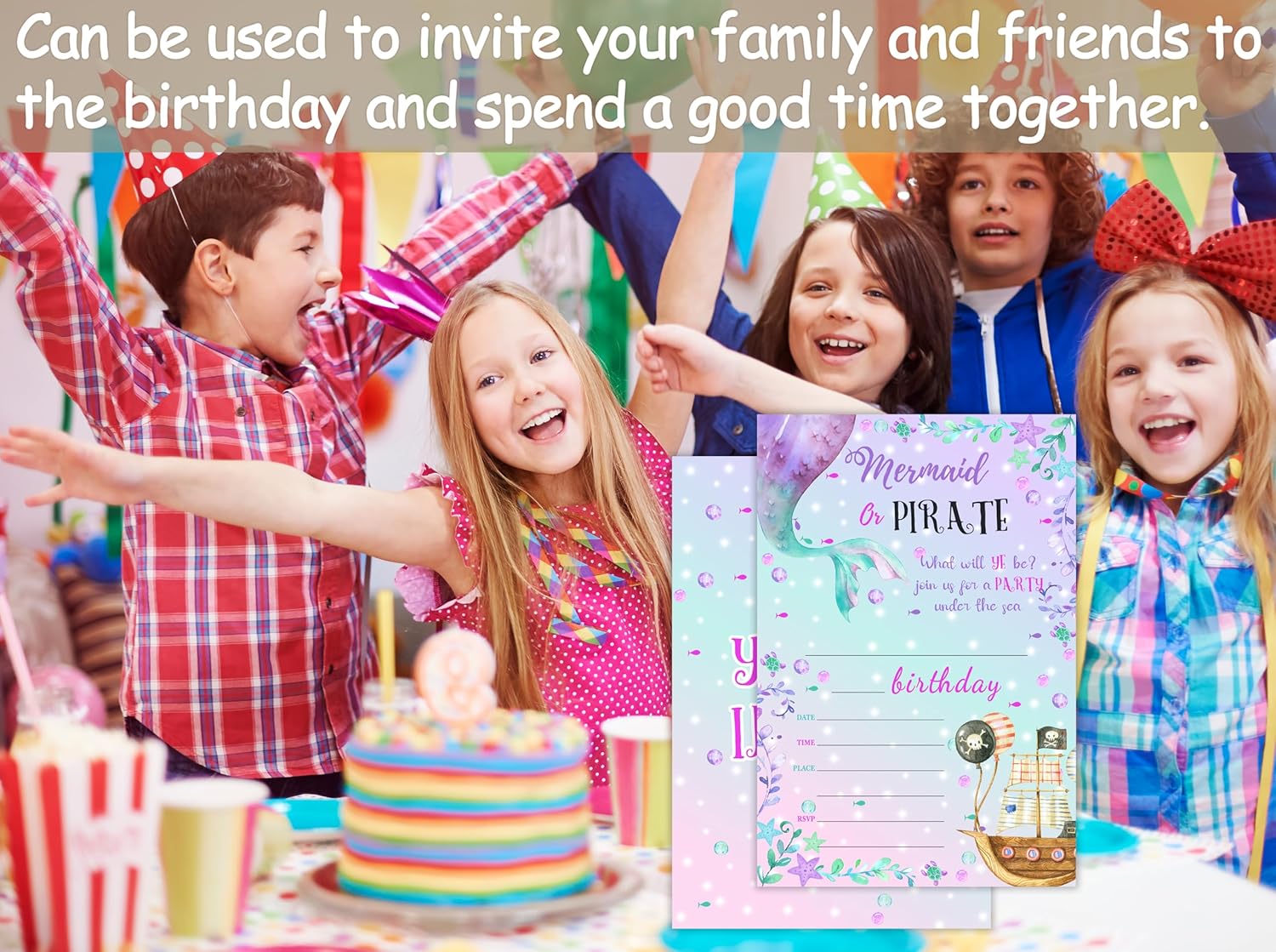 Mermaid Birthday Invitations With Envelopes 25 Cards