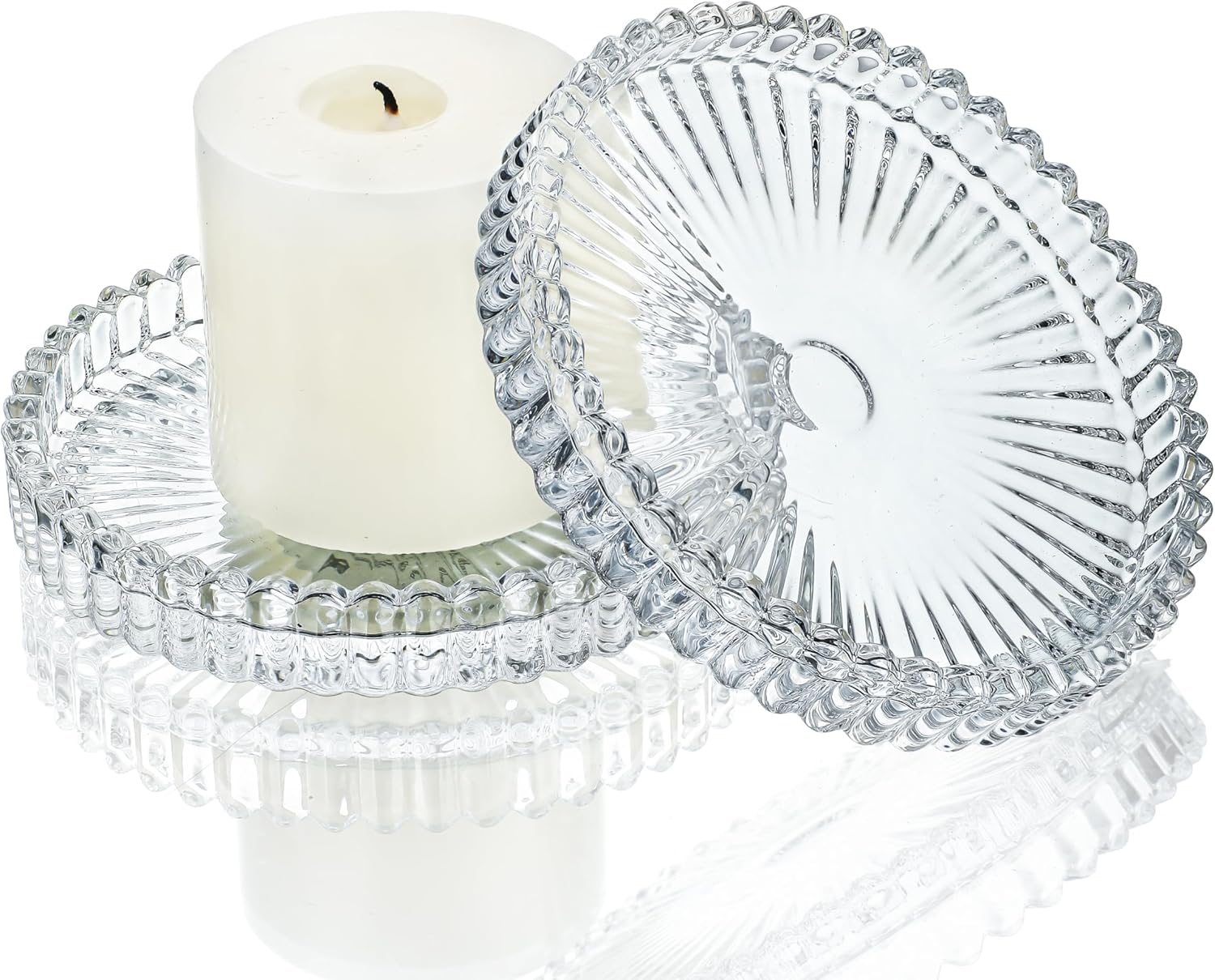 Kanpura 4 Inch Glass Candle Holder Set of 2