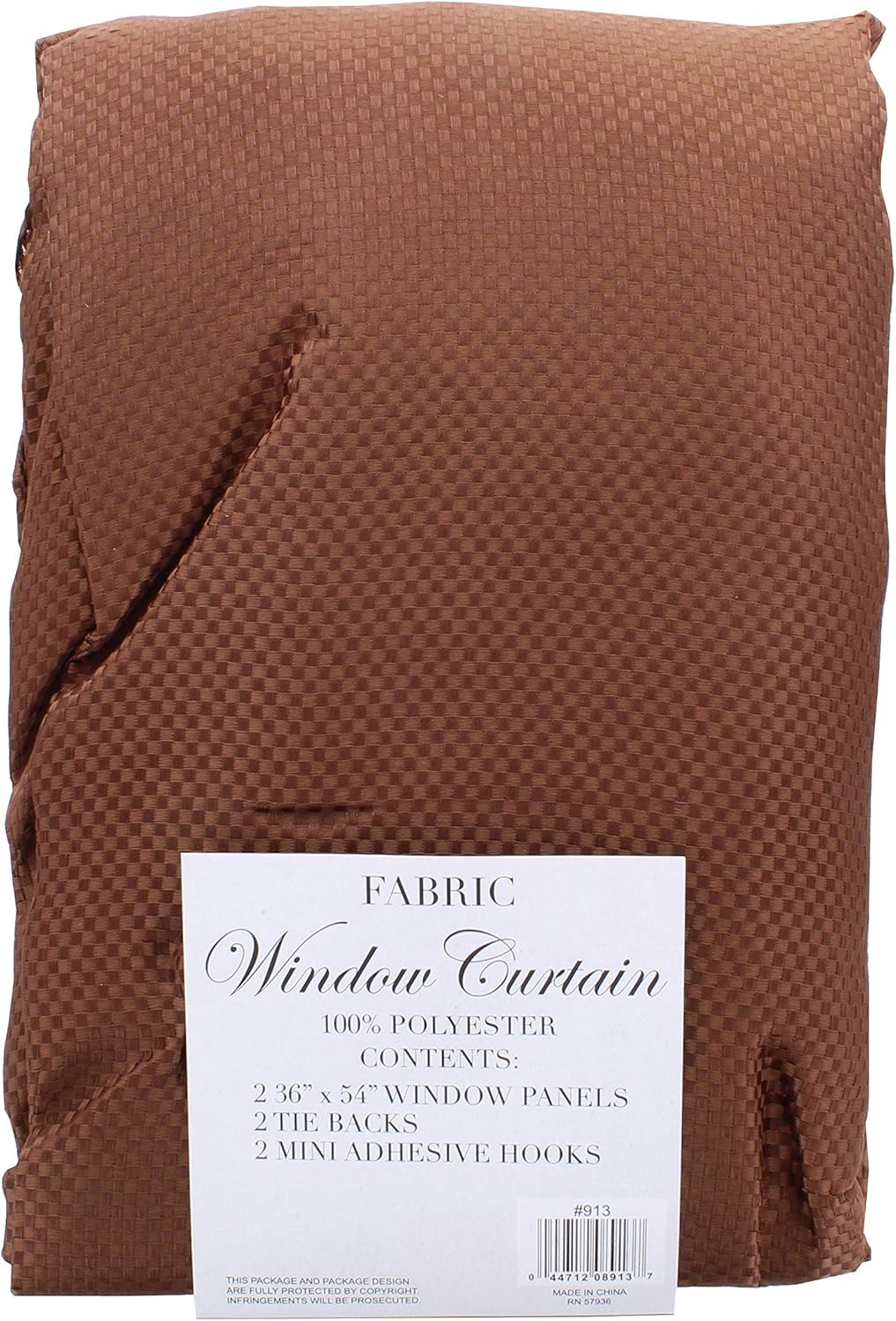Mosaic Fabric Ruffled Window Curtain 54 Long Chocolate Brown