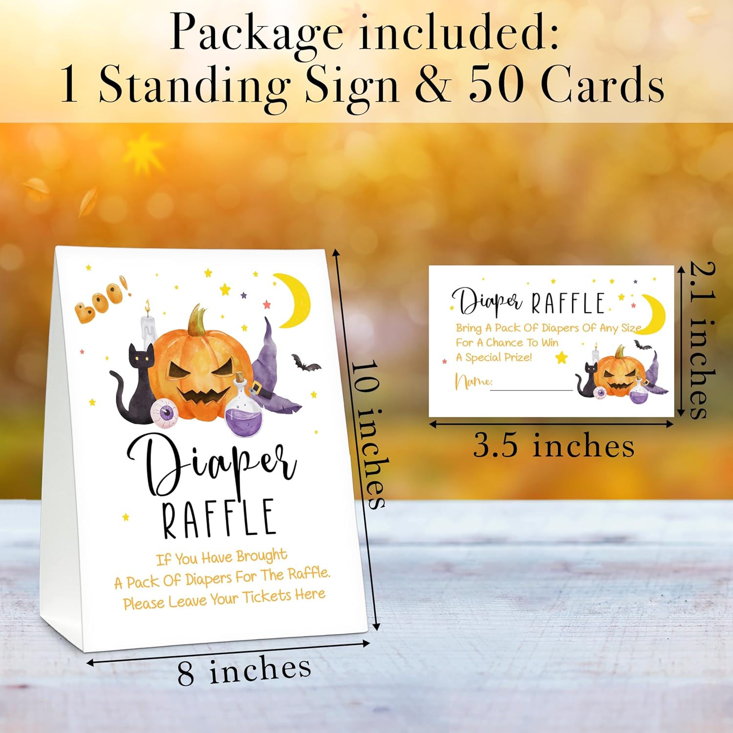 Halloween Diaper Raffle Game Sign And Tickets 1