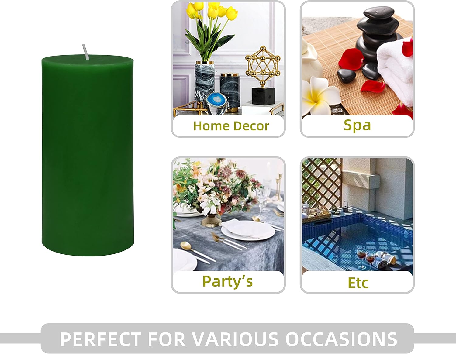 Zest Candle 6 Inch Hunter Green Pillar Candle