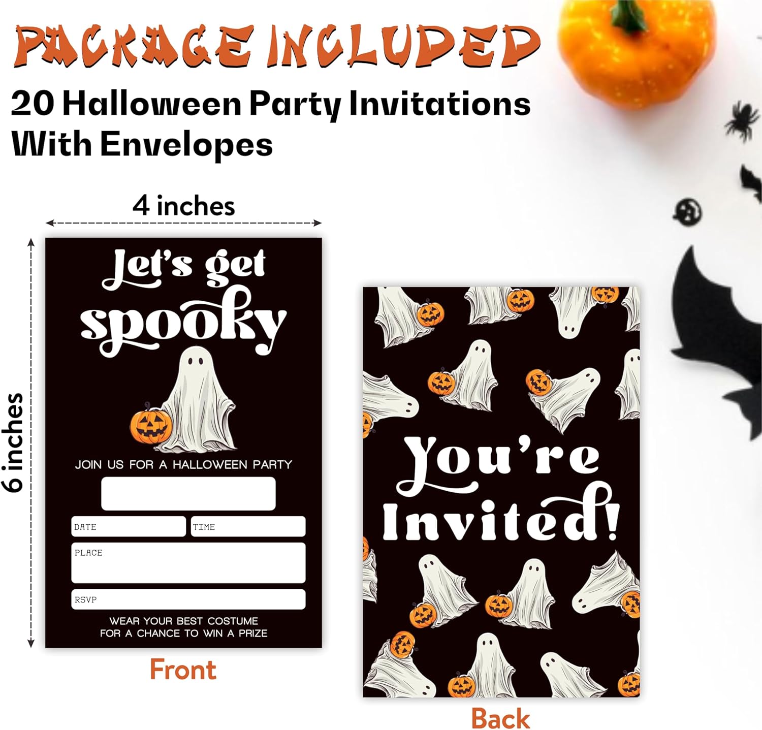 EXW Halloween Party Invitations With Envelopes - 20 Set 1