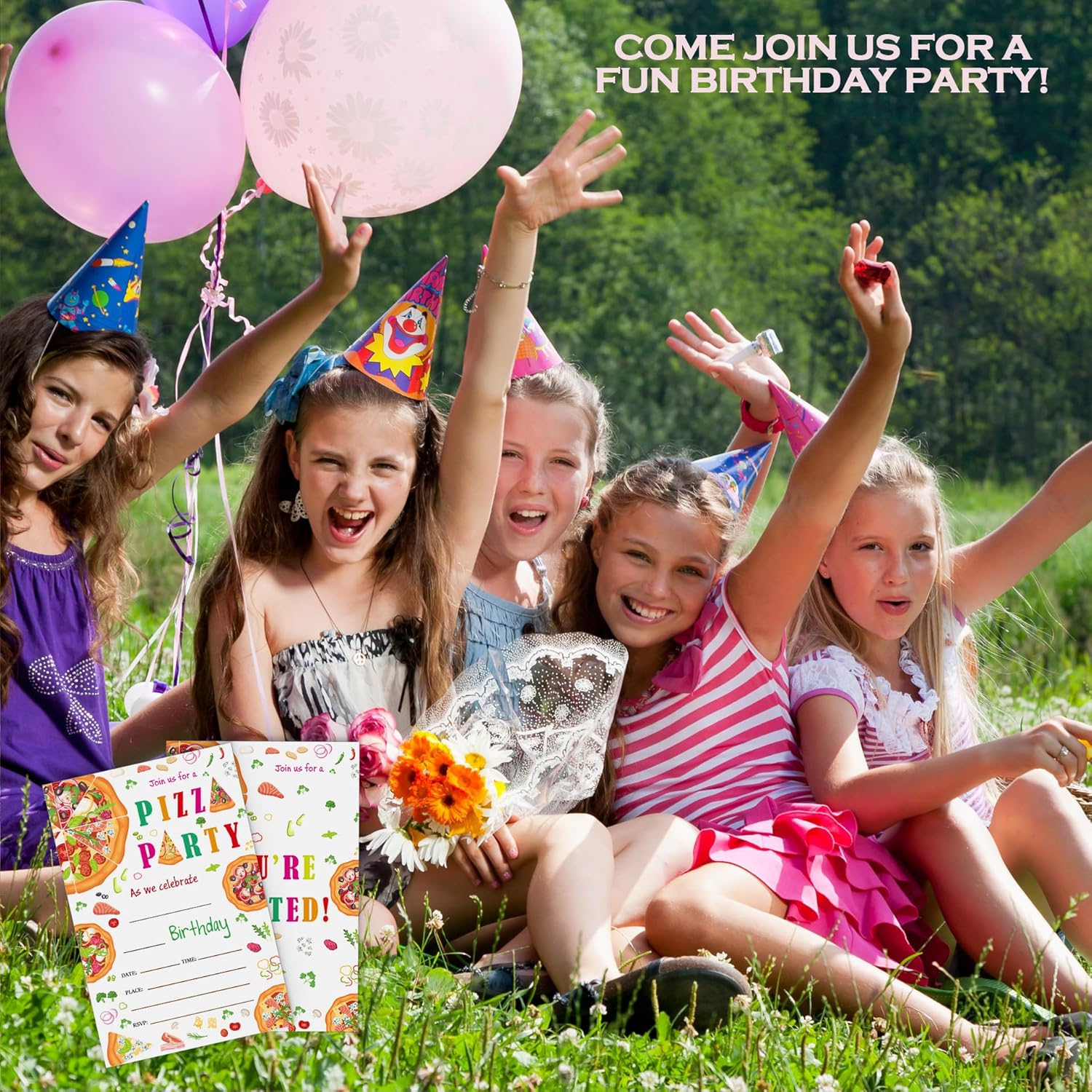 Qiwog Pizza Birthday Invitations With Envelopes 20 Pack