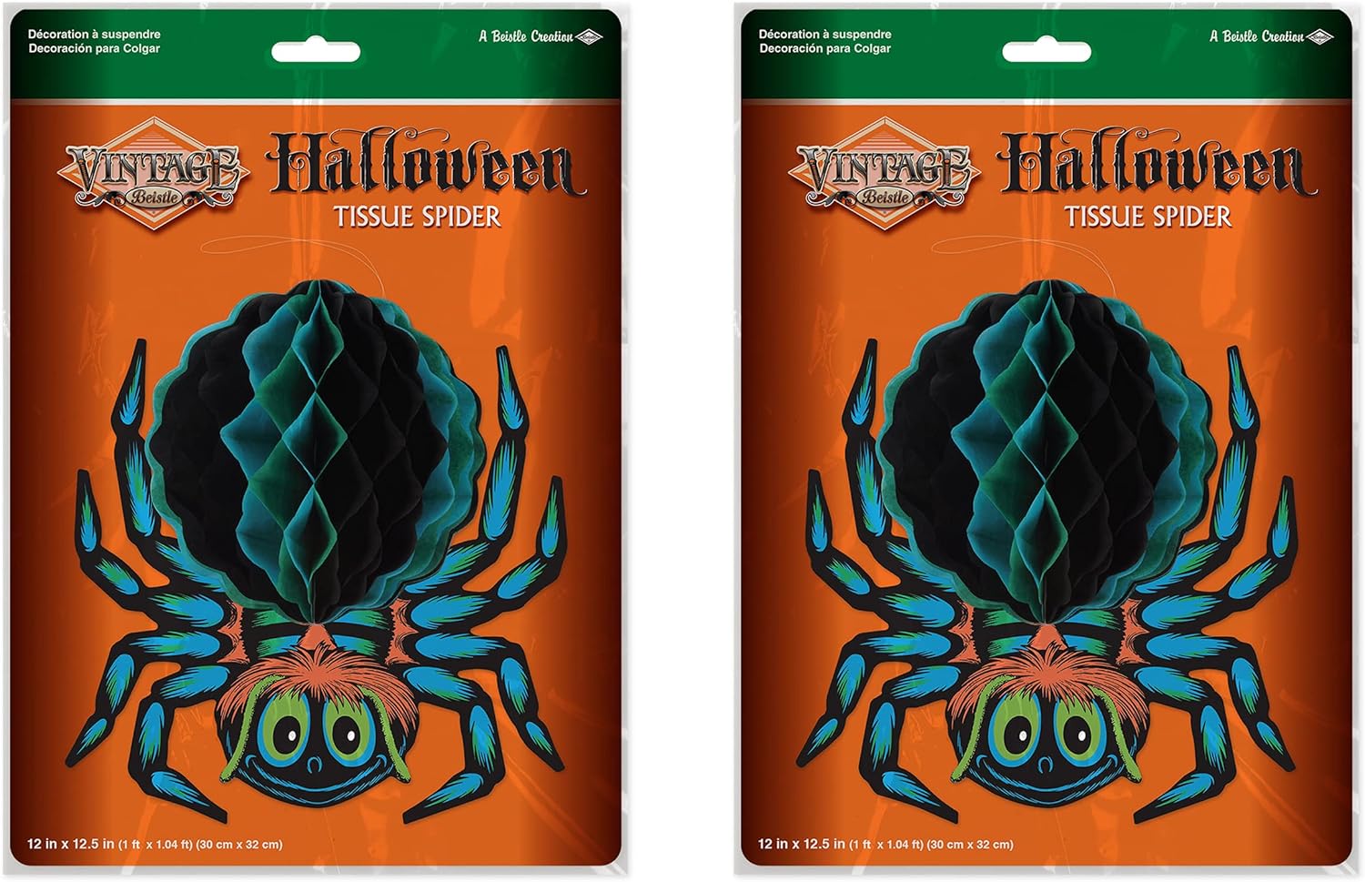 Vintage Halloween Tissue Spider Pack of 2