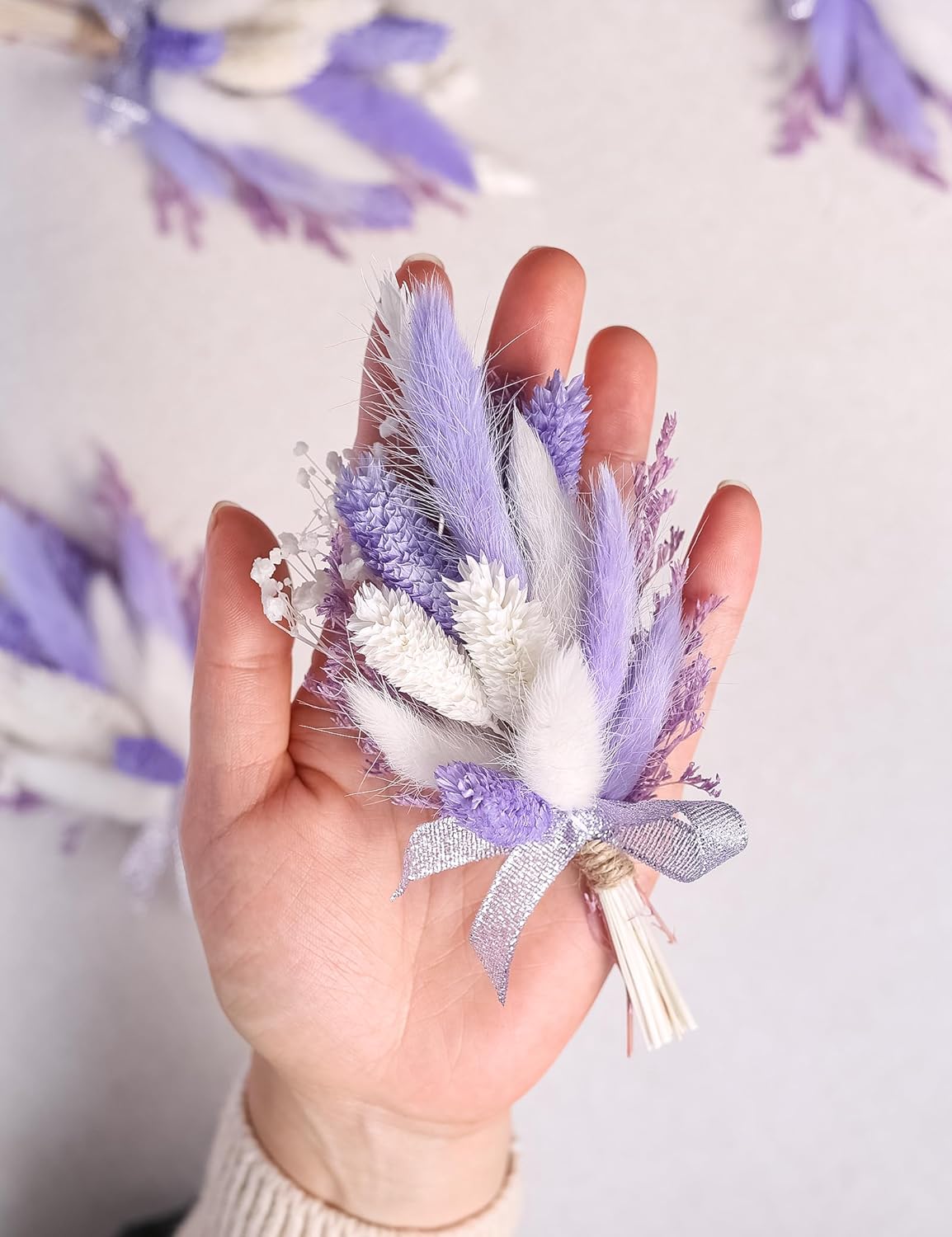 Purple Mini Dried Flower Bouquet Pack of 6