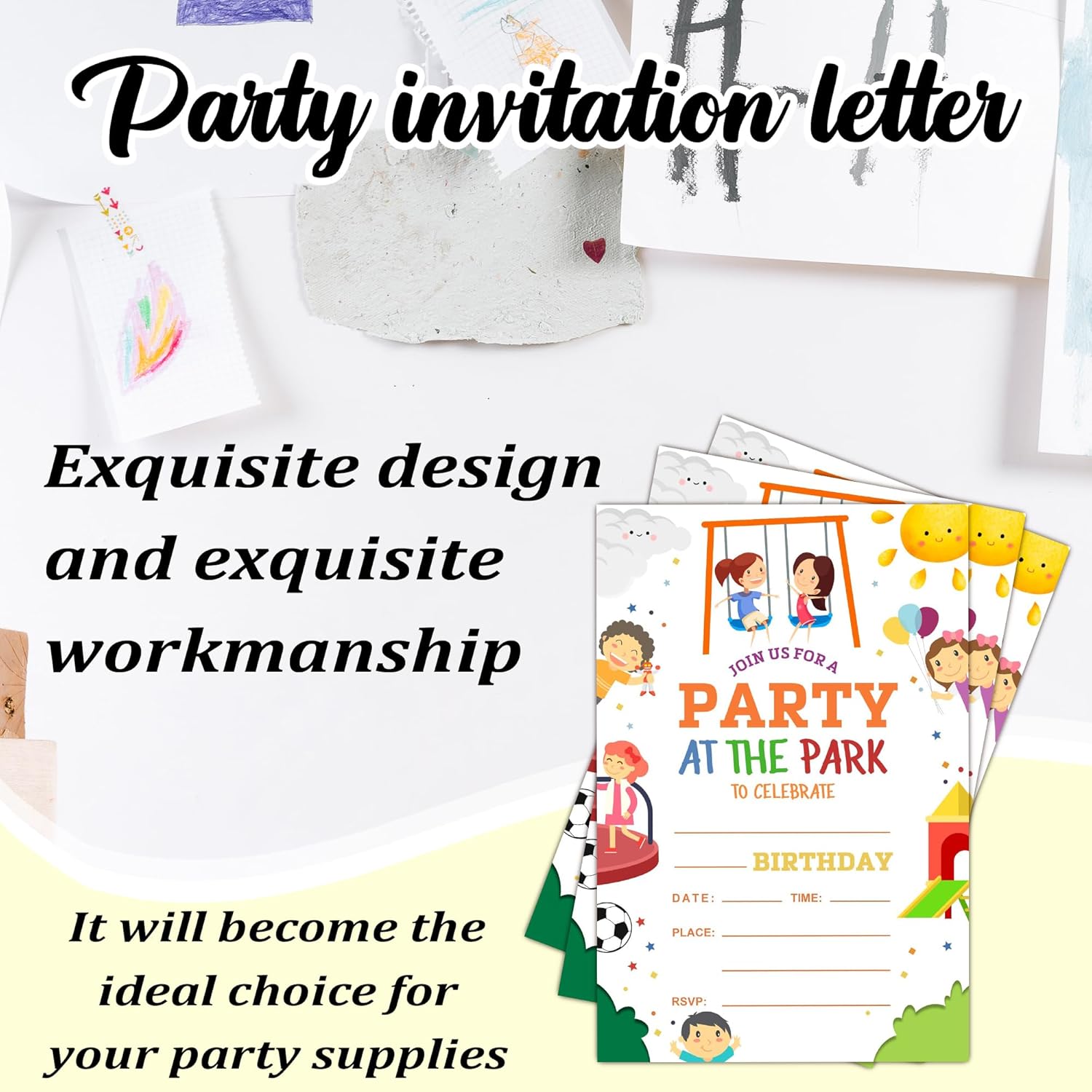 Party Time Birthday Invitations with Envelopes