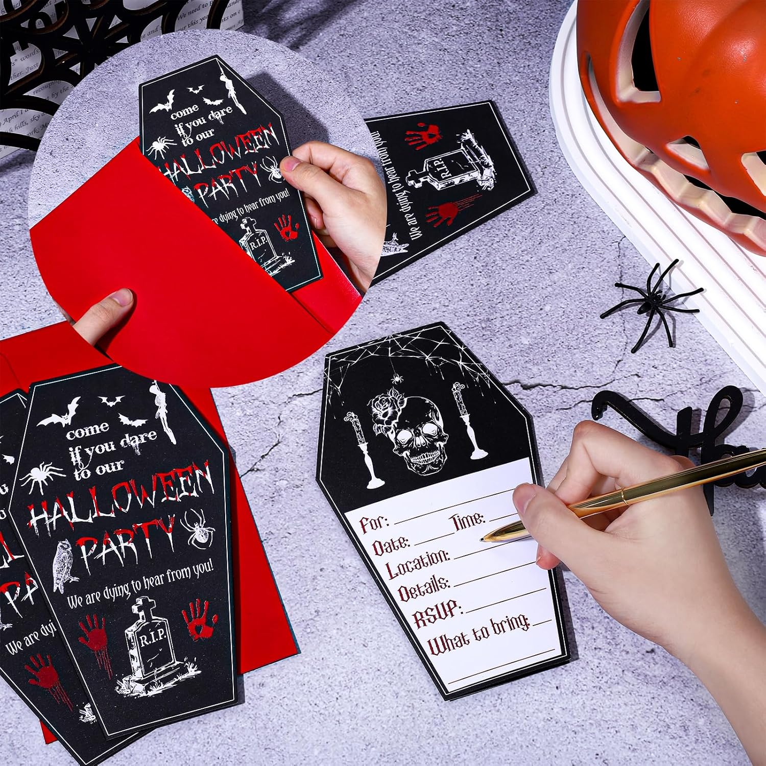 Halloween Party Invitation Cards and Envelopes 20 Pieces