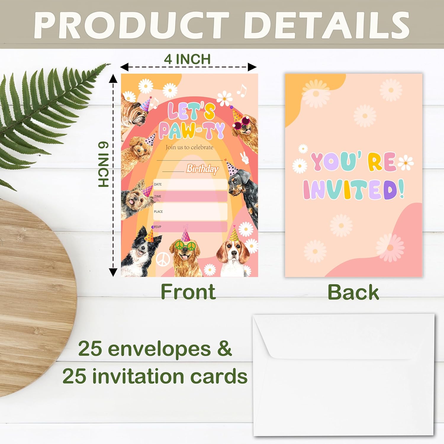 Puppy Dogs Birthday Invitations With Envelopes