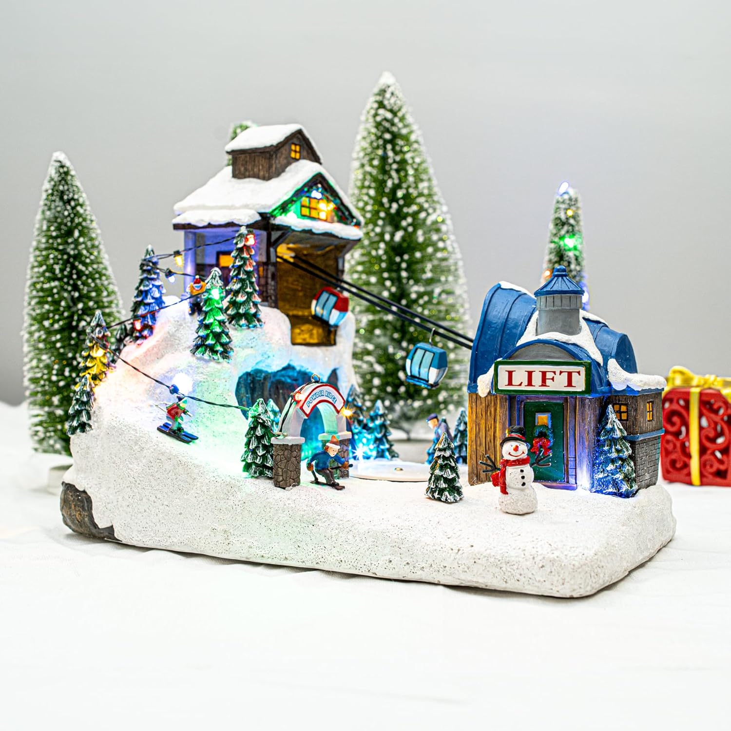 Animated Christmas Village with LED Lights and Music