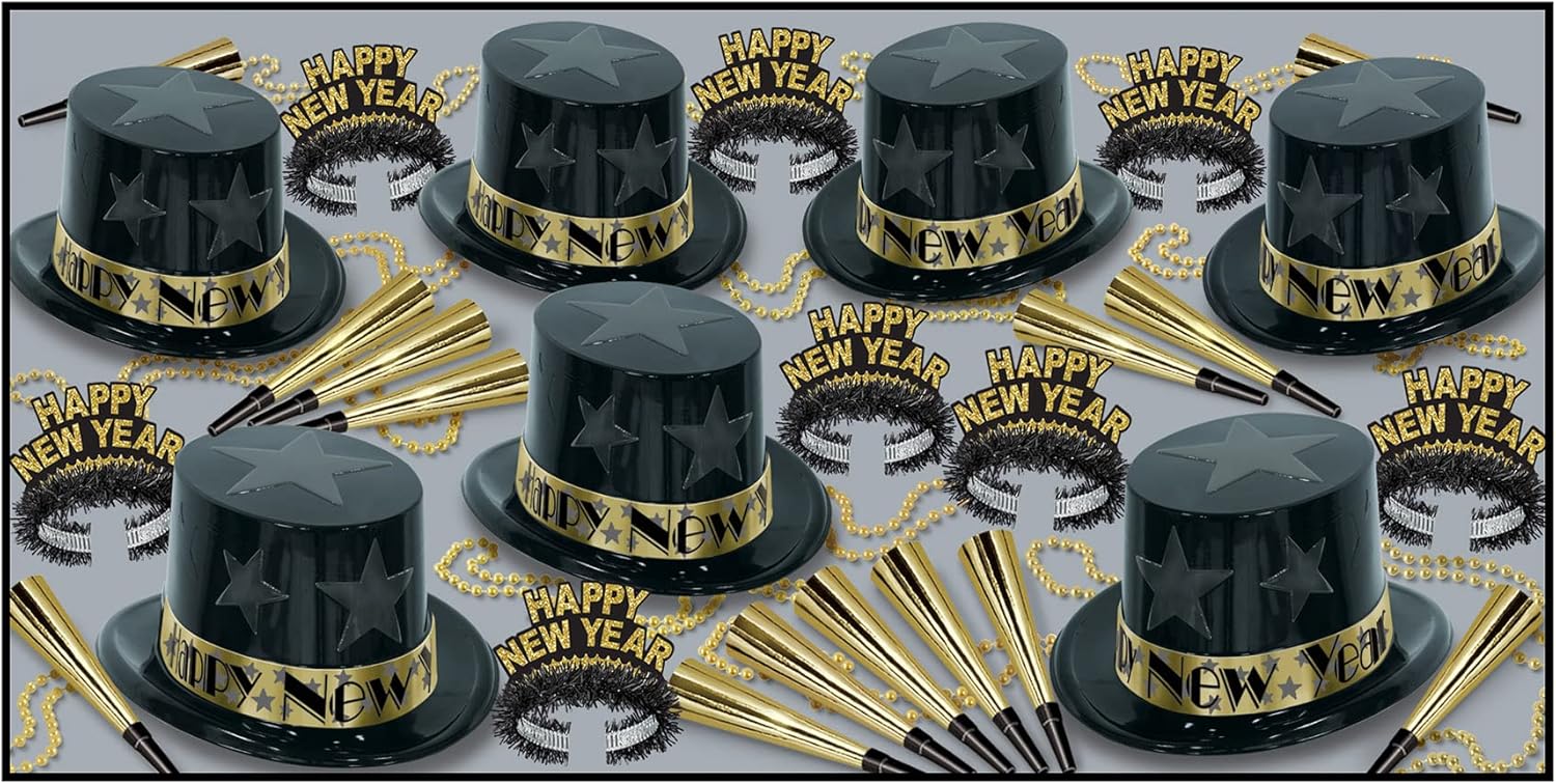 Beistle Gold New Year Star Party Kit for 50