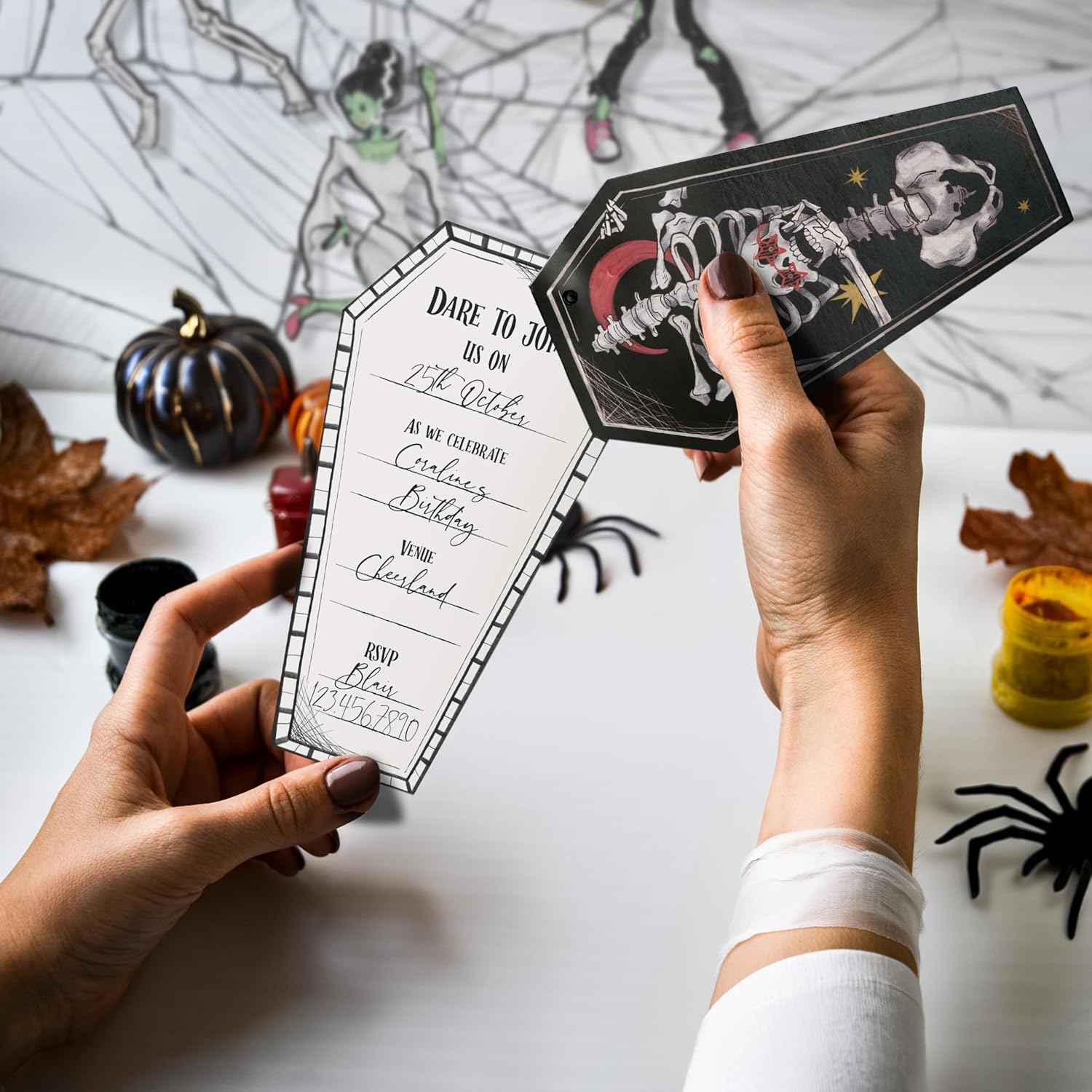 Cheerland Halloween Party Invitations with Stickers Pack of 8