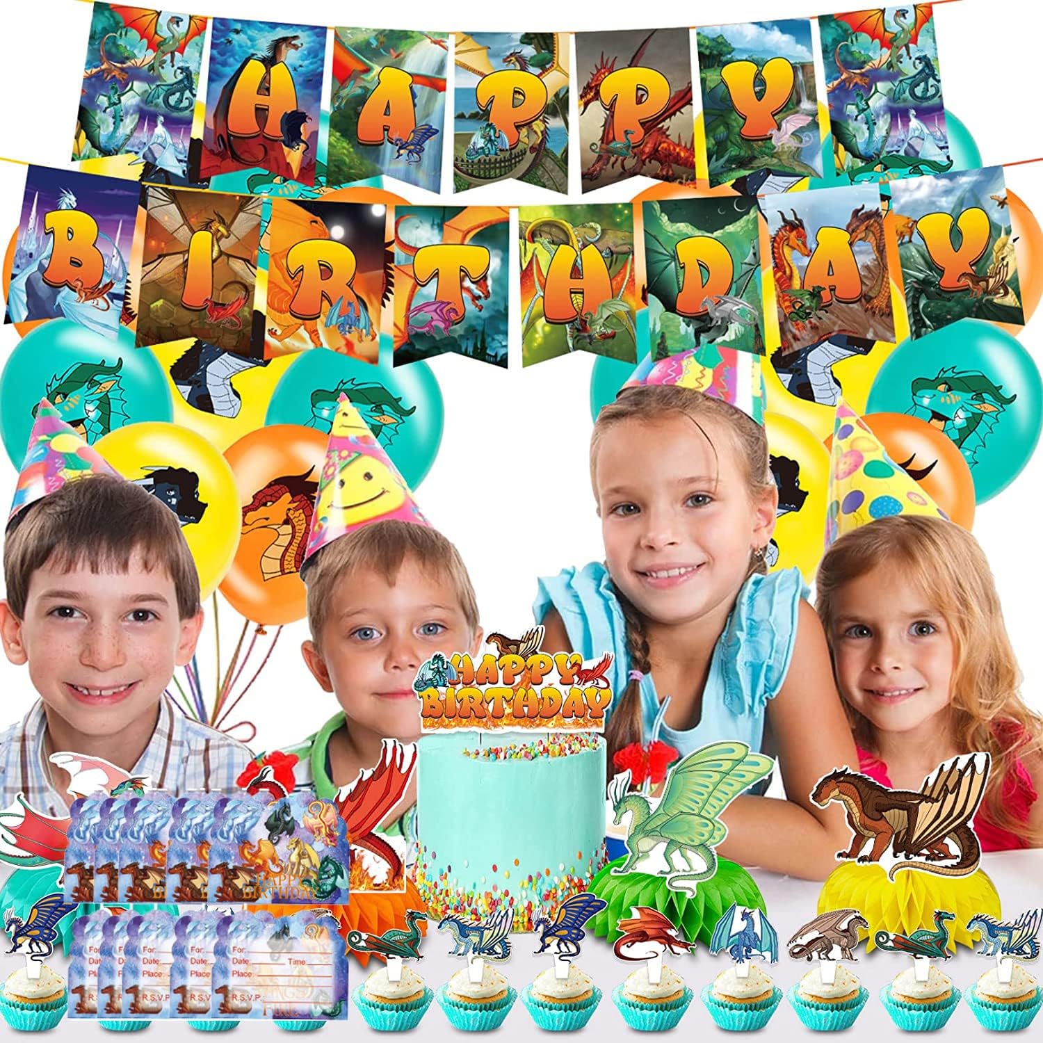 20 Wings of Fire Birthday Invitations for Kids Party Supplies