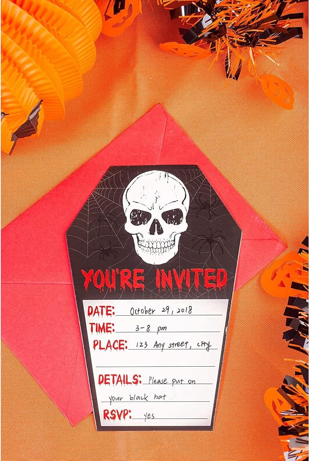 Juvale Halloween Invitation Cards 60-Pack Skull Design