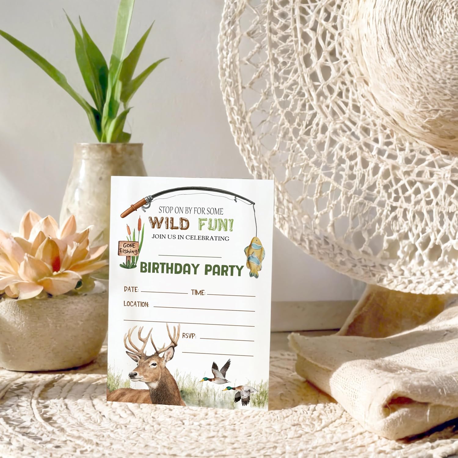 Wild Fun Birthday Invitations 20 Pack with Envelopes