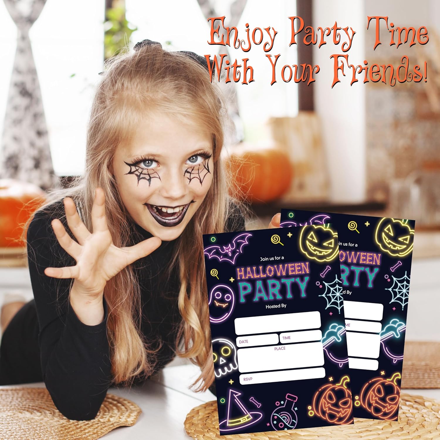 25 Halloween Party Invitation Cards with Envelopes