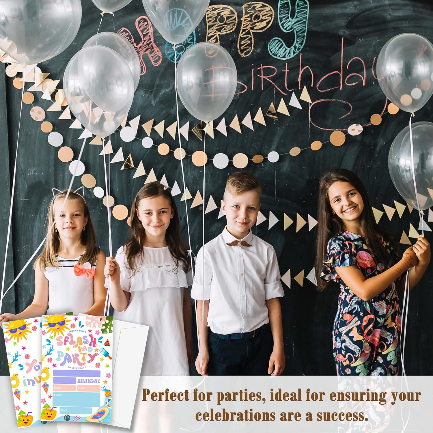 OXRUN Splash Birthday Invitations Set of 20 with Envelopes