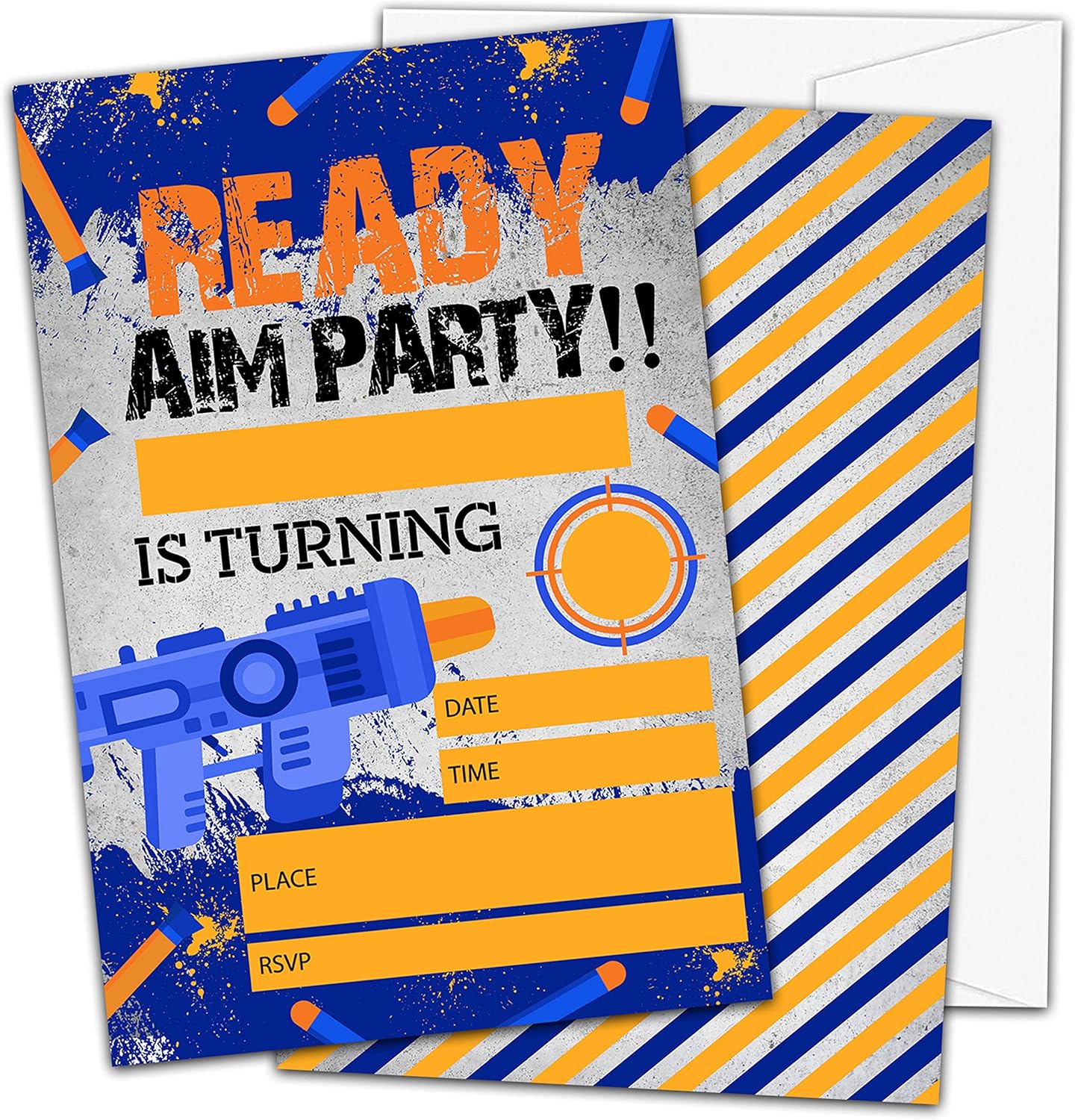 OICPYD Dart Gun Birthday Invitations