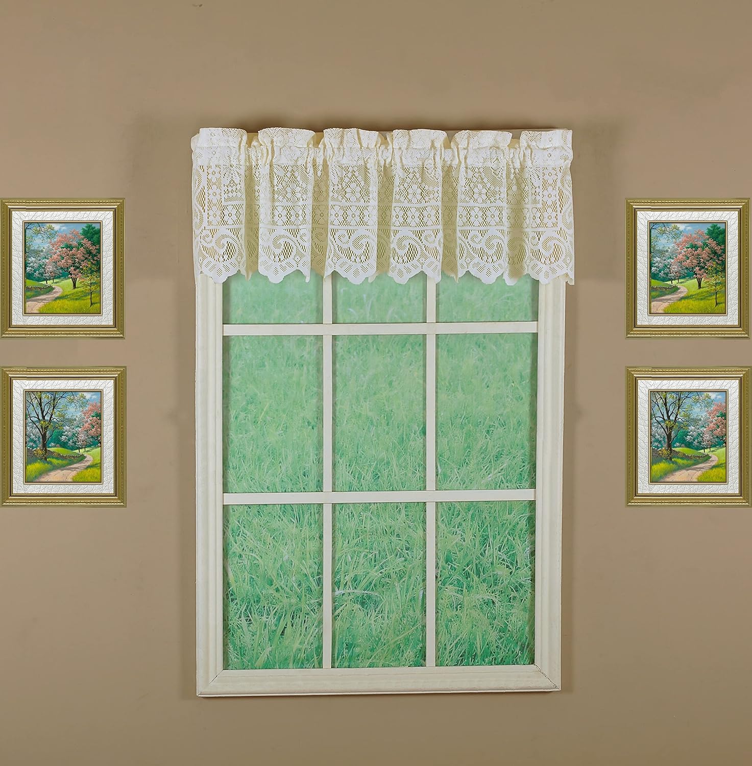 Todays Curtain Hopewell Premium Lace Panel 84 Inch Cream