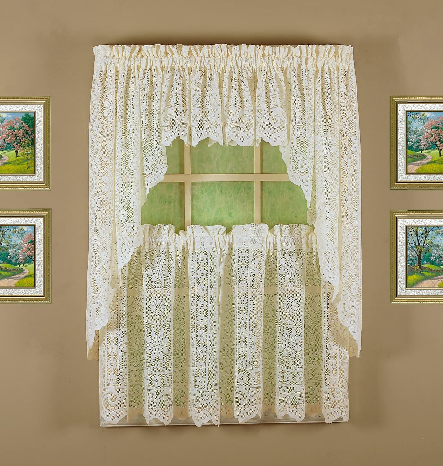 Todays Curtain Hopewell Premium Lace Panel 84 Inch Cream