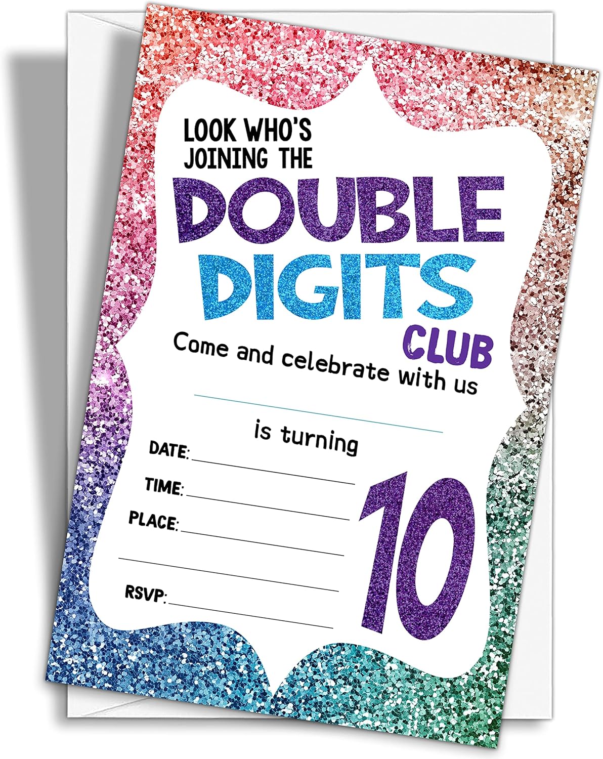 10th Birthday Invitations 20 Count with Envelopes