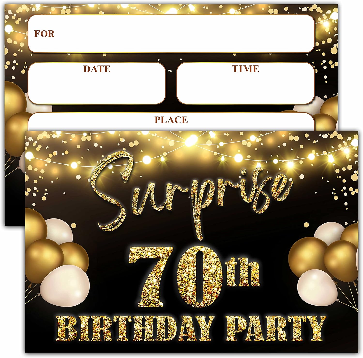 YSTEP 70th Birthday Party Invitations Foil Balloon Cards