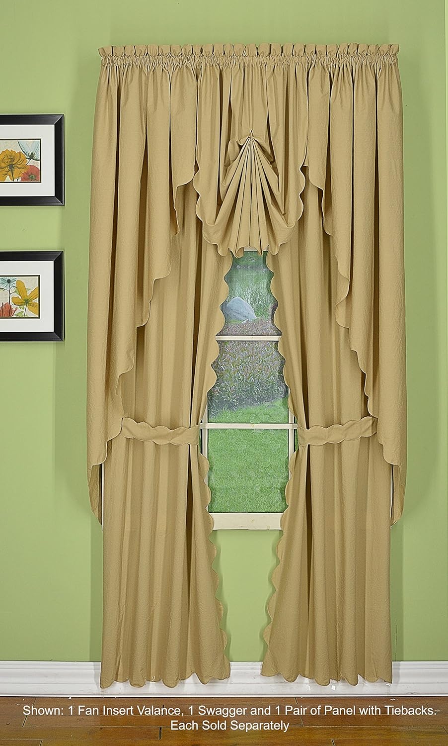 Todays Curtain Orleans Scallop Curtain Linen Fan Insert 30x40 Linen