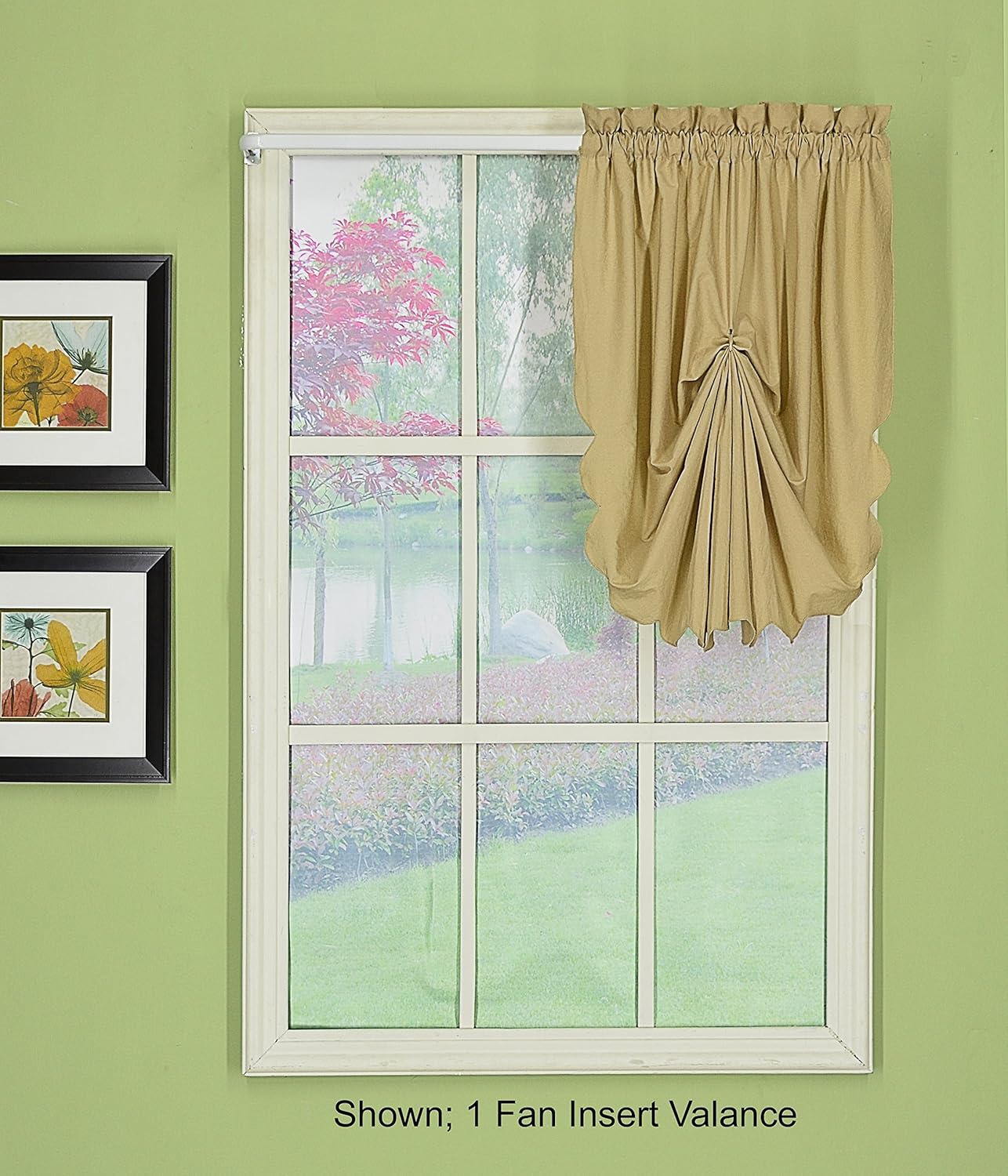 Todays Curtain Orleans Scallop Curtain Linen Fan Insert 30x40 Linen